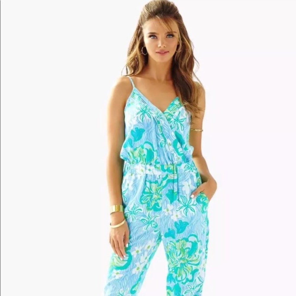 Lily Pulitzer Melba Jumpsuit In Wave Rider print
